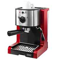Eine rote Espressomaschine von Beem, die nur für Espresso gedacht ist